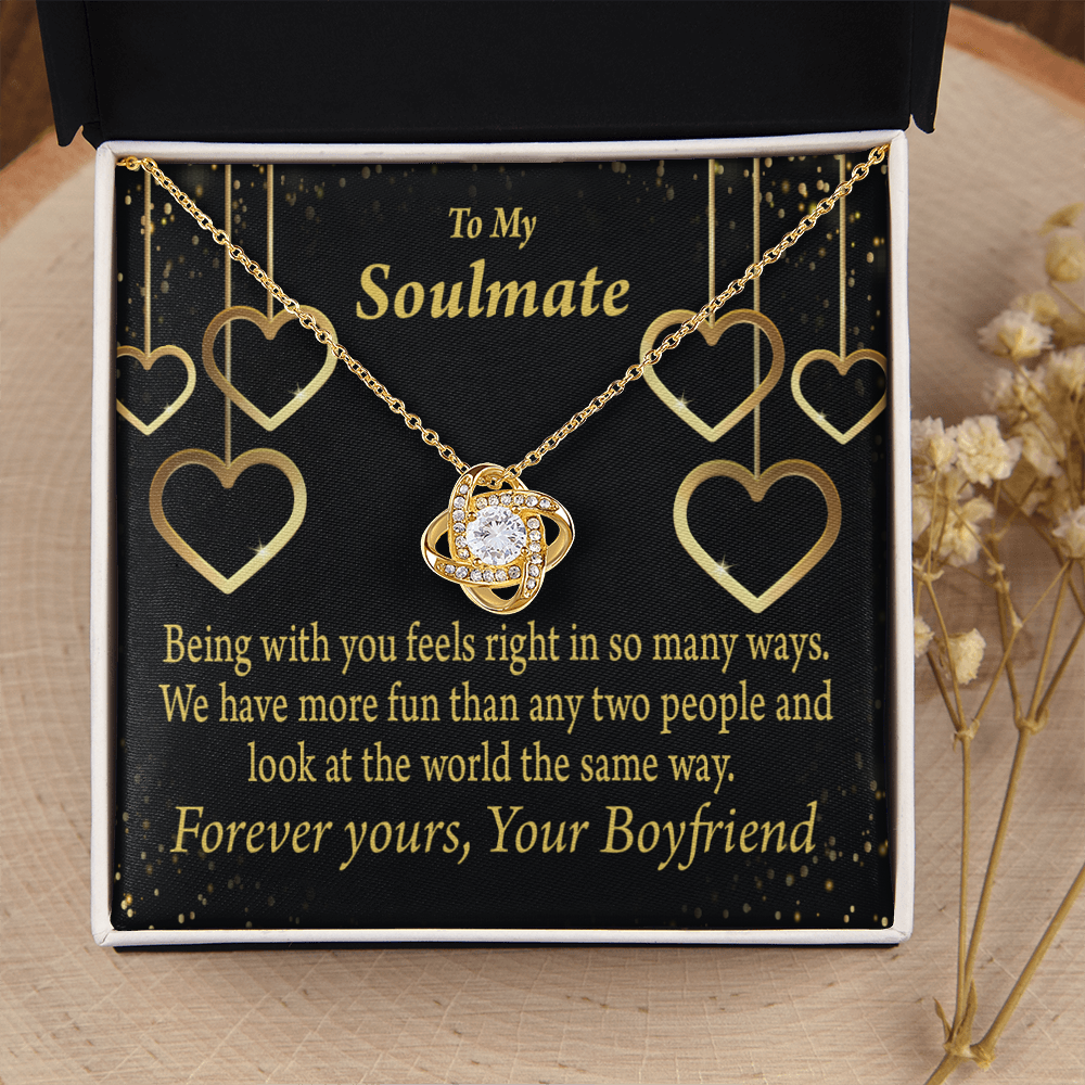 To My Girlfriend More Fun With You Infinity Knot Necklace Message Card-Express Your Love Gifts
