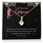 To My Girlfriend Most Beautiful Angel Alluring Ribbon Necklace Message Card-Express Your Love Gifts