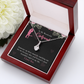 To My Girlfriend Most Beautiful Angel Alluring Ribbon Necklace Message Card-Express Your Love Gifts