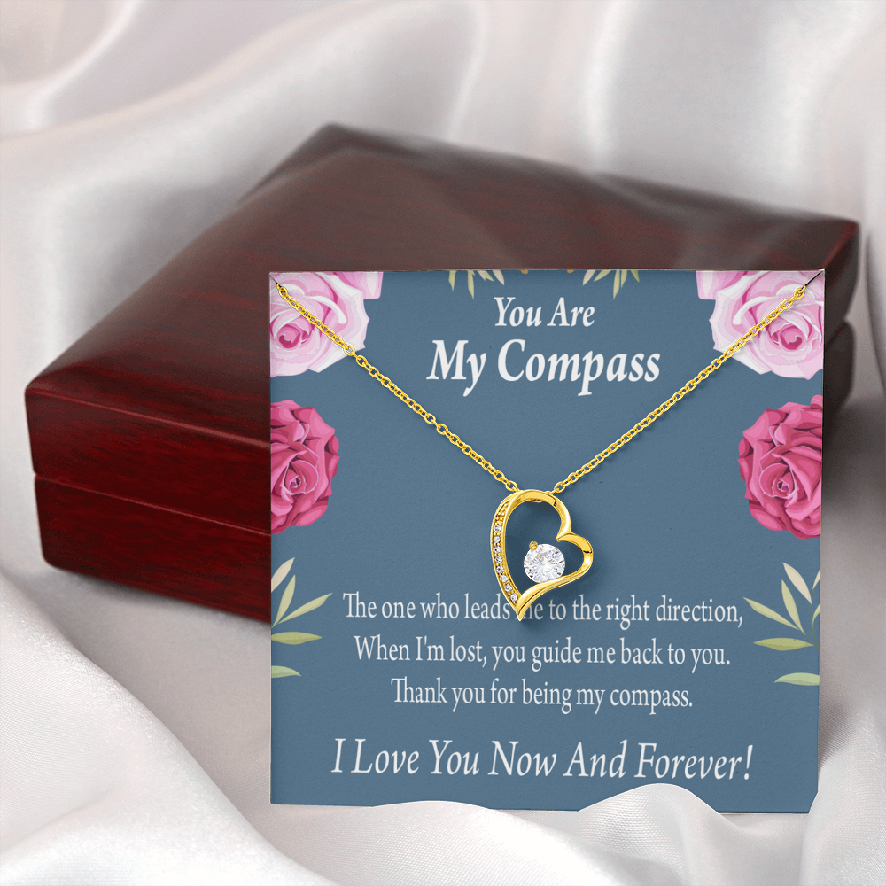 To My Girlfriend My Compass Forever Necklace w Message Card-Express Your Love Gifts