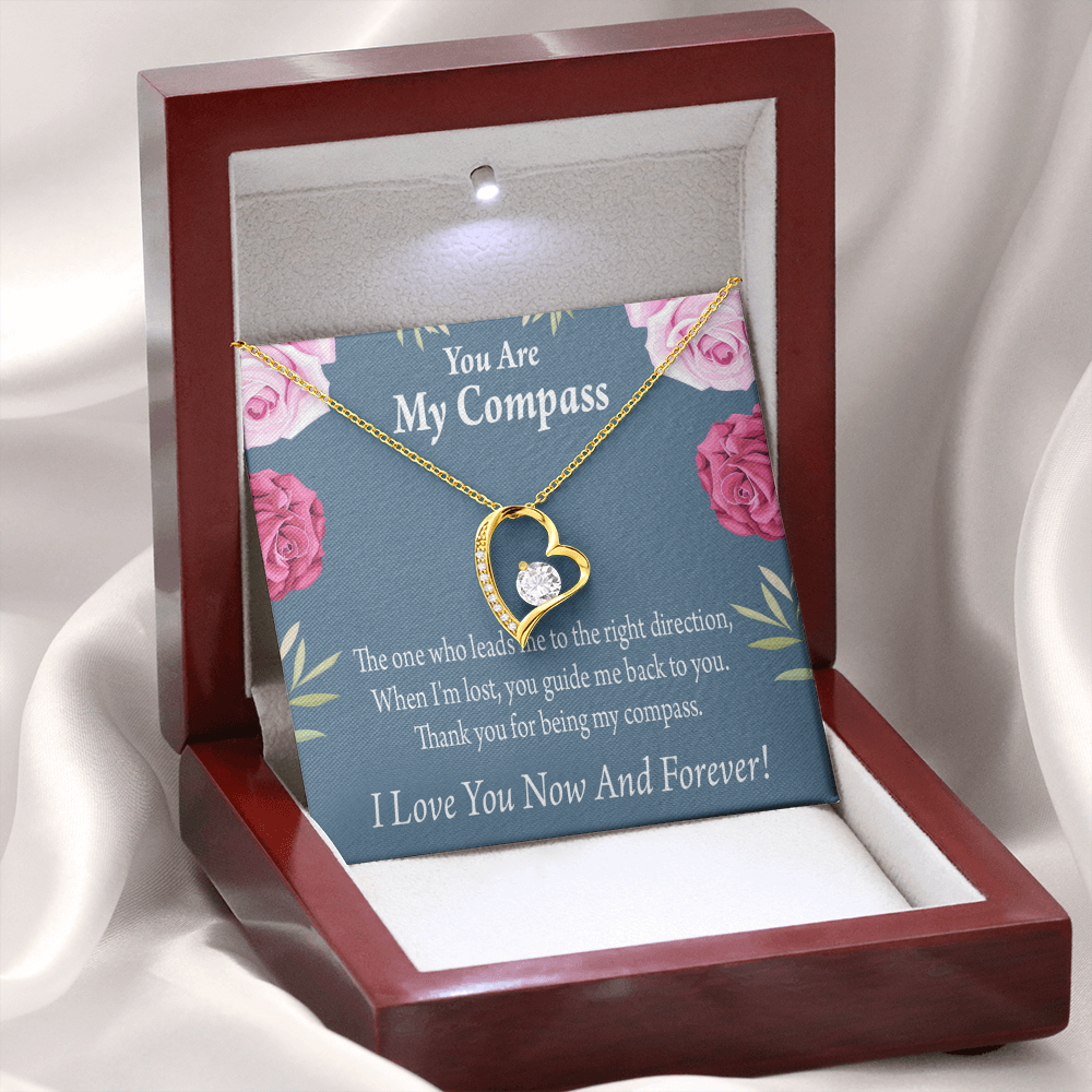 To My Girlfriend My Compass Forever Necklace w Message Card-Express Your Love Gifts