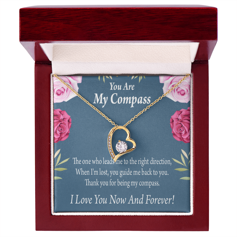 To My Girlfriend My Compass Forever Necklace w Message Card-Express Your Love Gifts