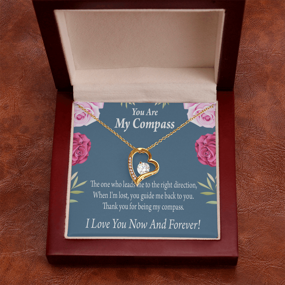 To My Girlfriend My Compass Forever Necklace w Message Card-Express Your Love Gifts