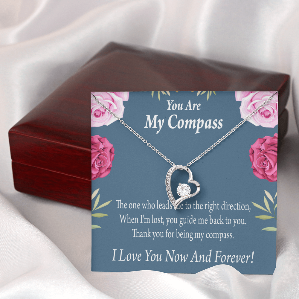 To My Girlfriend My Compass Forever Necklace w Message Card-Express Your Love Gifts