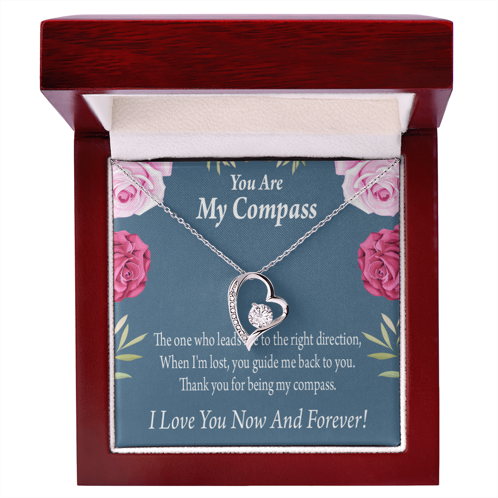 To My Girlfriend My Compass Forever Necklace w Message Card-Express Your Love Gifts