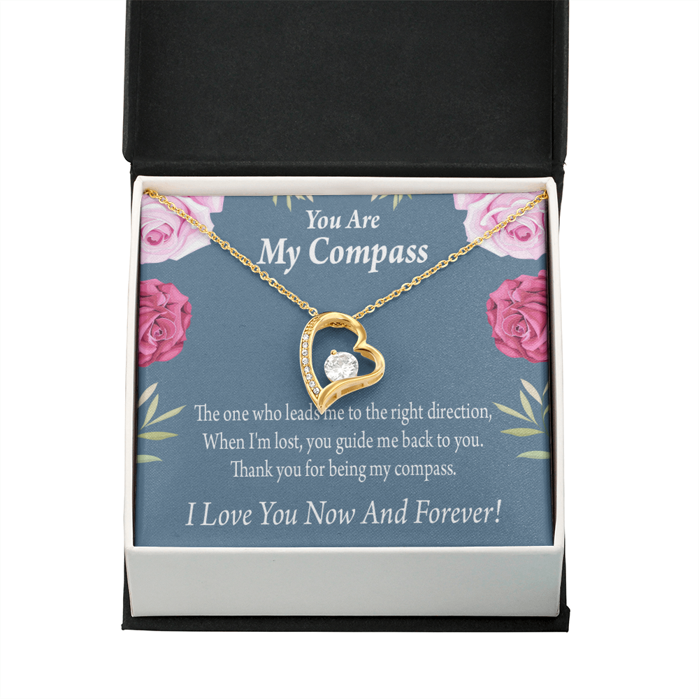 To My Girlfriend My Compass Forever Necklace w Message Card-Express Your Love Gifts