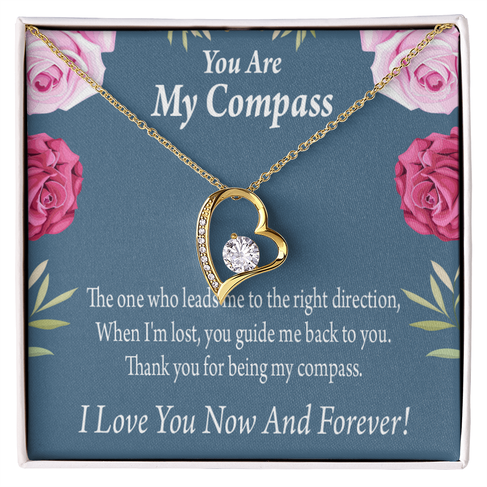 To My Girlfriend My Compass Forever Necklace w Message Card-Express Your Love Gifts