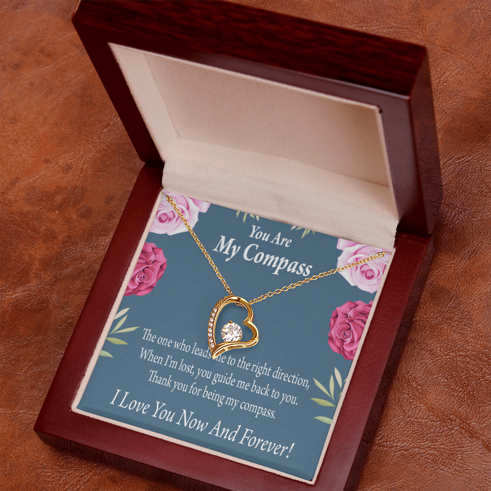 To My Girlfriend My Compass Forever Necklace w Message Card-Express Your Love Gifts