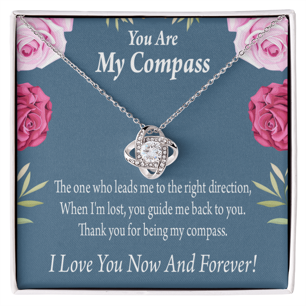 To My Girlfriend My Compass Infinity Knot Necklace Message Card-Express Your Love Gifts