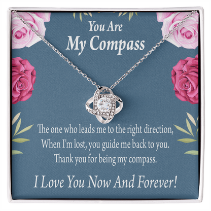 To My Girlfriend My Compass Infinity Knot Necklace Message Card-Express Your Love Gifts