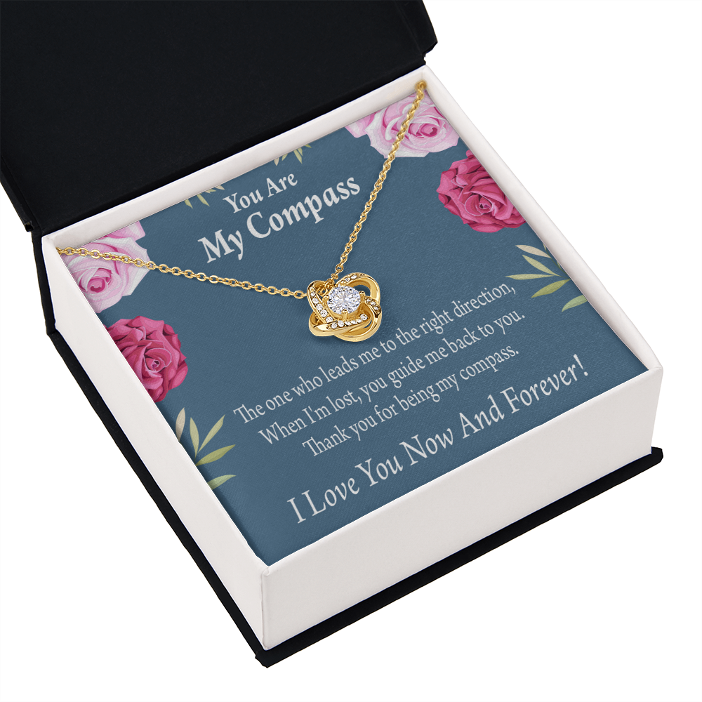 To My Girlfriend My Compass Infinity Knot Necklace Message Card-Express Your Love Gifts