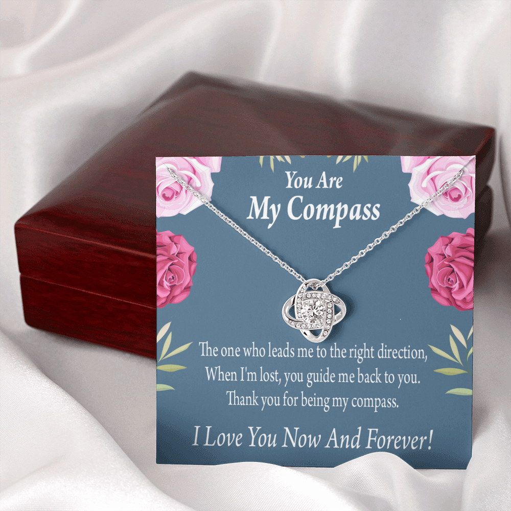 To My Girlfriend My Compass Infinity Knot Necklace Message Card-Express Your Love Gifts