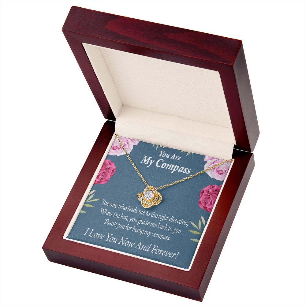 To My Girlfriend My Compass Infinity Knot Necklace Message Card-Express Your Love Gifts
