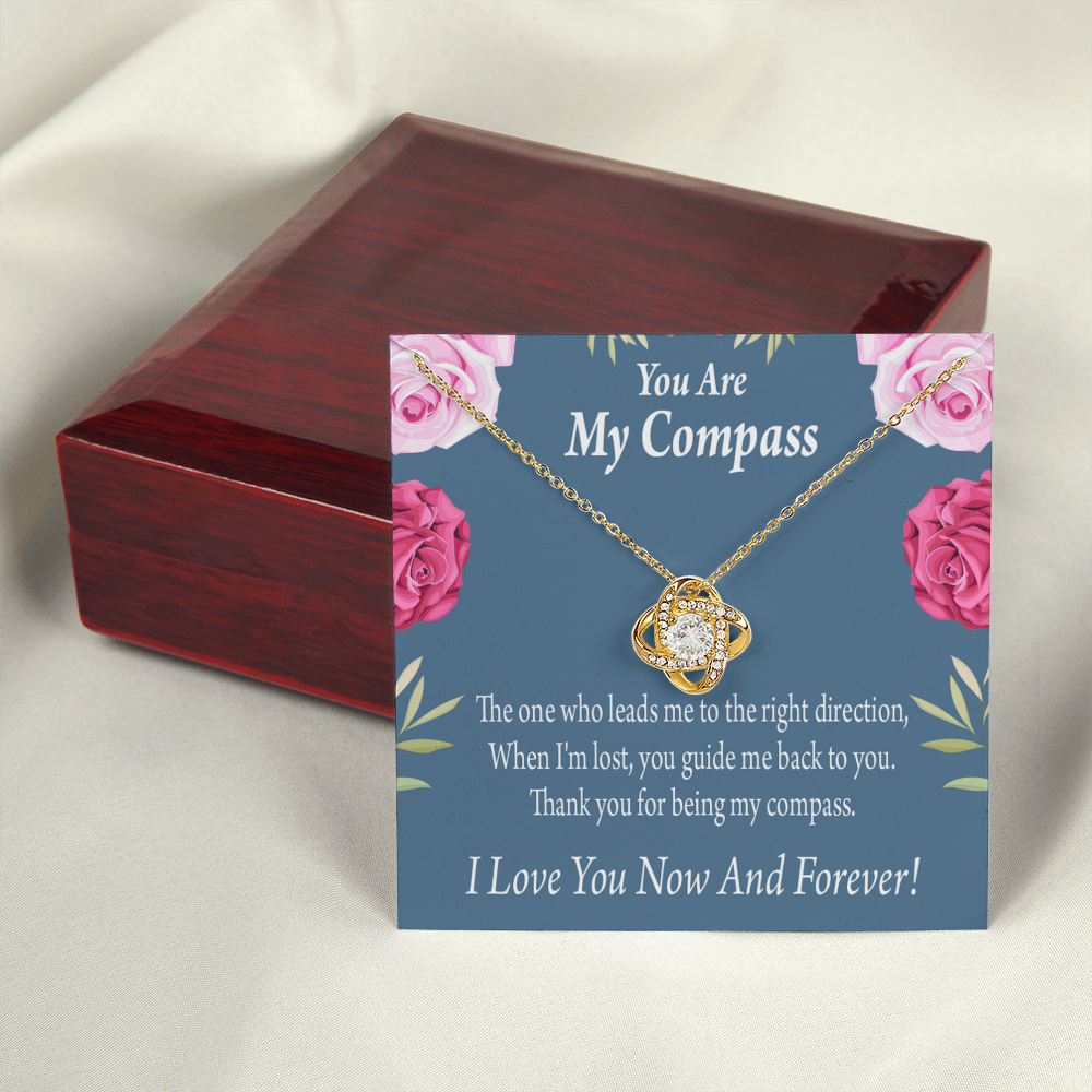 To My Girlfriend My Compass Infinity Knot Necklace Message Card-Express Your Love Gifts