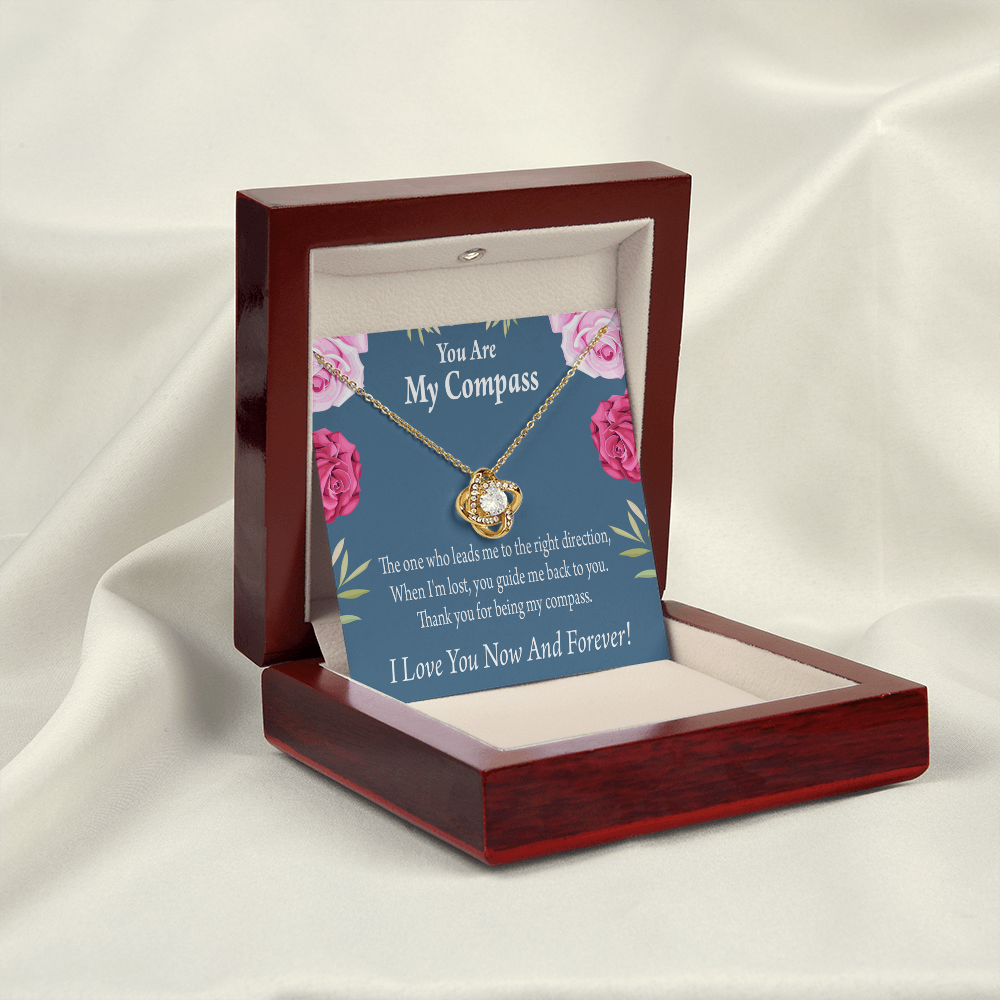 To My Girlfriend My Compass Infinity Knot Necklace Message Card-Express Your Love Gifts