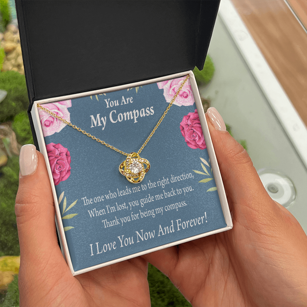 To My Girlfriend My Compass Infinity Knot Necklace Message Card-Express Your Love Gifts