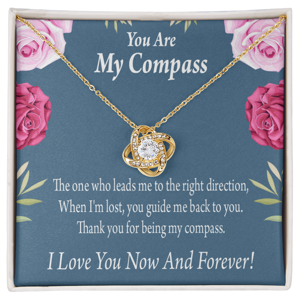 To My Girlfriend My Compass Infinity Knot Necklace Message Card-Express Your Love Gifts
