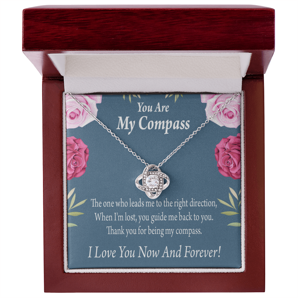 To My Girlfriend My Compass Infinity Knot Necklace Message Card-Express Your Love Gifts