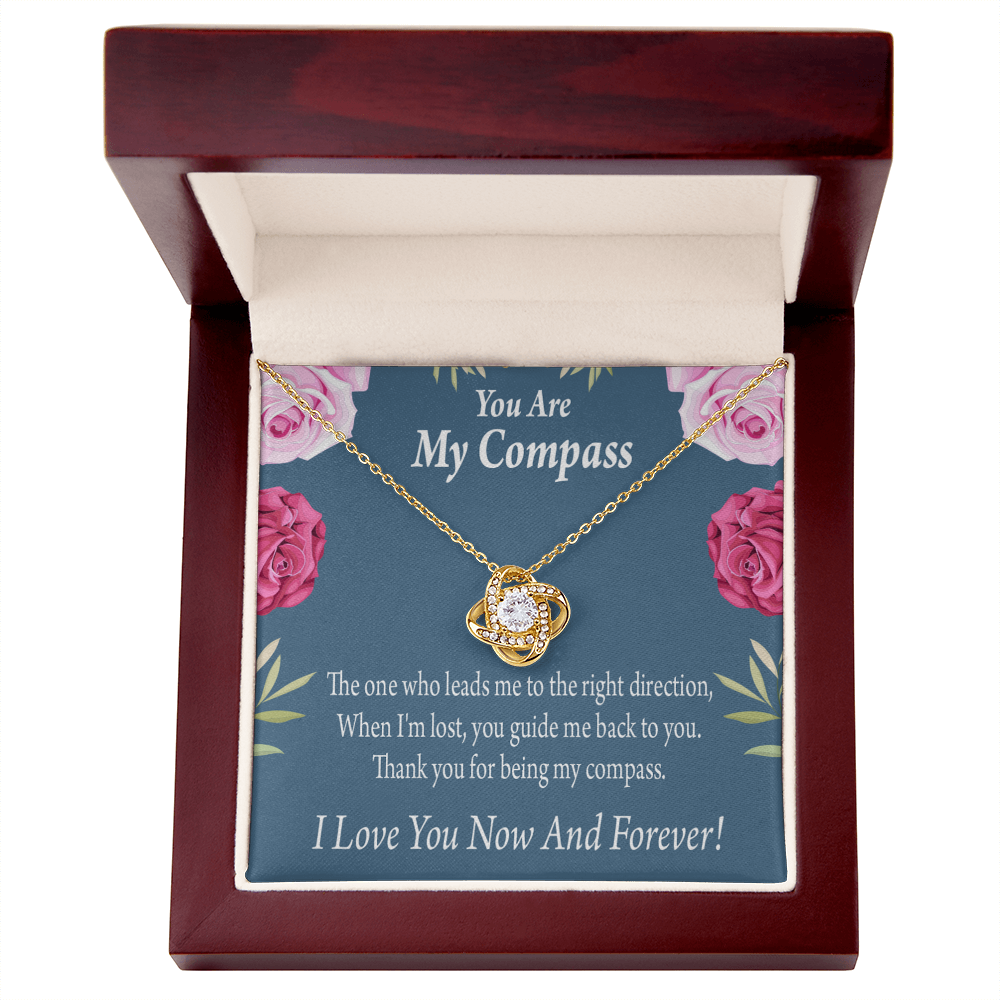 To My Girlfriend My Compass Infinity Knot Necklace Message Card-Express Your Love Gifts