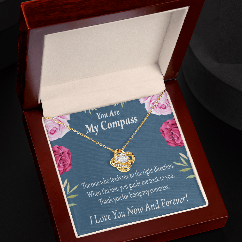 To My Girlfriend My Compass Infinity Knot Necklace Message Card-Express Your Love Gifts