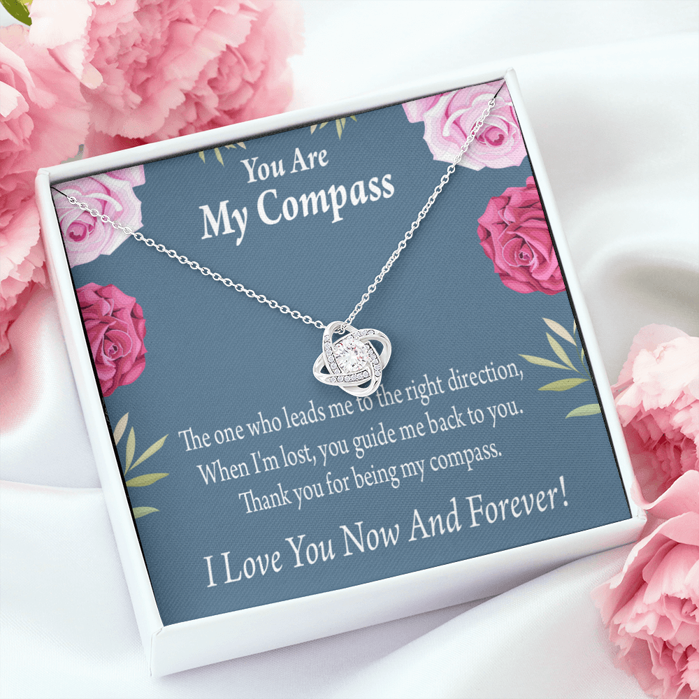 To My Girlfriend My Compass Infinity Knot Necklace Message Card-Express Your Love Gifts