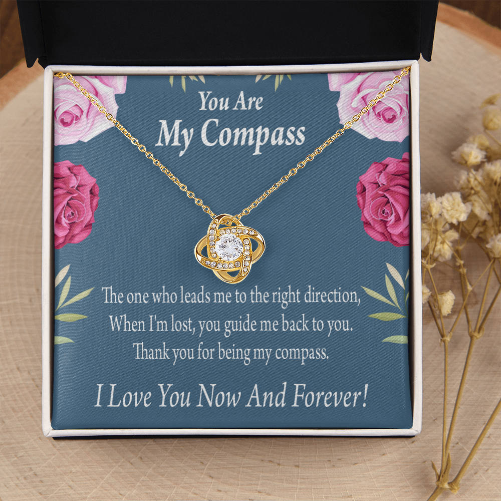 To My Girlfriend My Compass Infinity Knot Necklace Message Card-Express Your Love Gifts