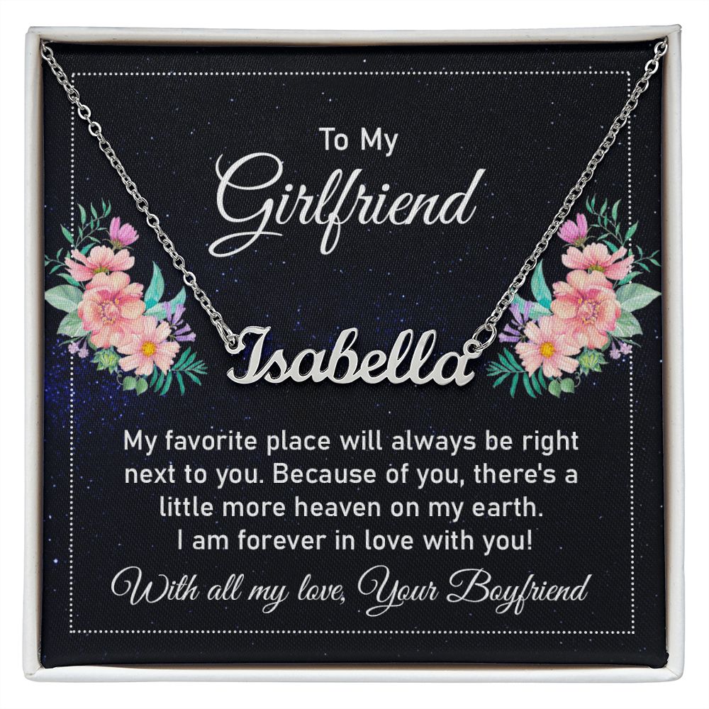 To My Girlfriend My Favorite Place Custom Name Necklace-Express Your Love Gifts