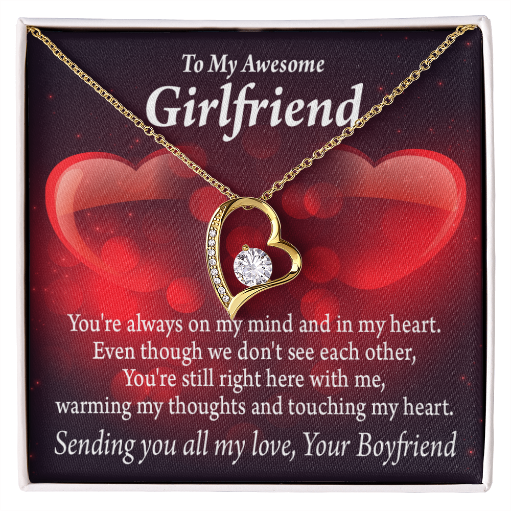 To My Girlfriend My Girlfriend Always Warm My Thoughts Forever Necklace w Message Card-Express Your Love Gifts