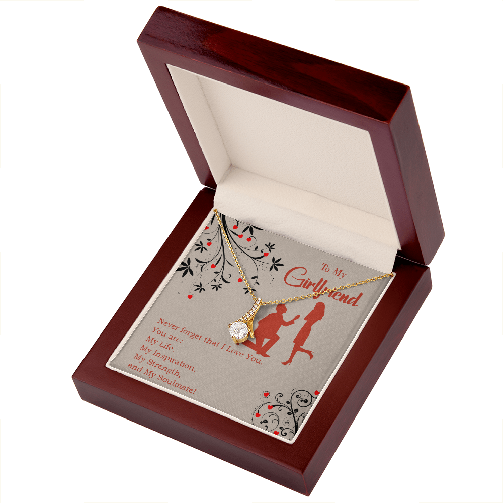 To My Girlfriend My Inspiration Alluring Ribbon Necklace Message Card-Express Your Love Gifts
