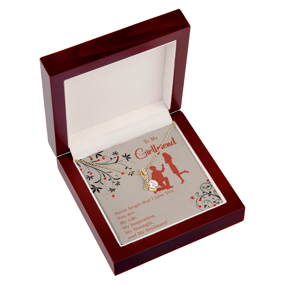To My Girlfriend My Inspiration Alluring Ribbon Necklace Message Card-Express Your Love Gifts