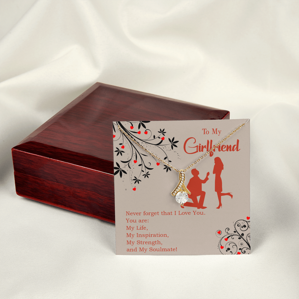 To My Girlfriend My Inspiration Alluring Ribbon Necklace Message Card-Express Your Love Gifts