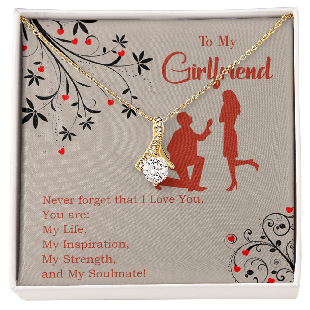 To My Girlfriend My Inspiration Alluring Ribbon Necklace Message Card-Express Your Love Gifts