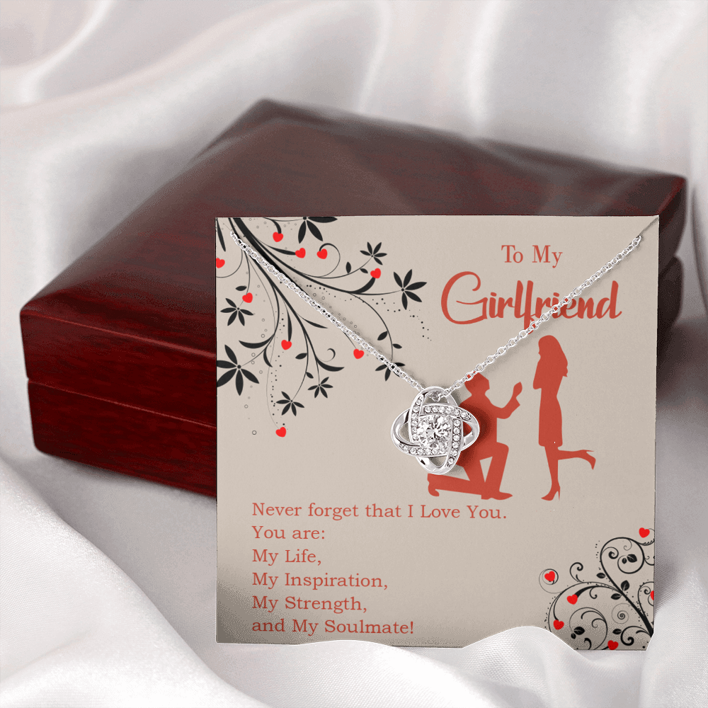 To My Girlfriend My Inspiration Infinity Knot Necklace Message Card-Express Your Love Gifts