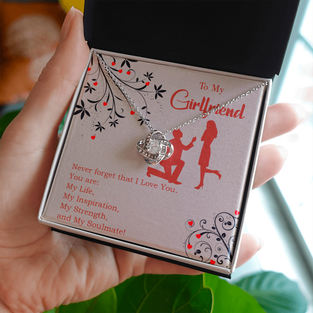 To My Girlfriend My Inspiration Infinity Knot Necklace Message Card-Express Your Love Gifts