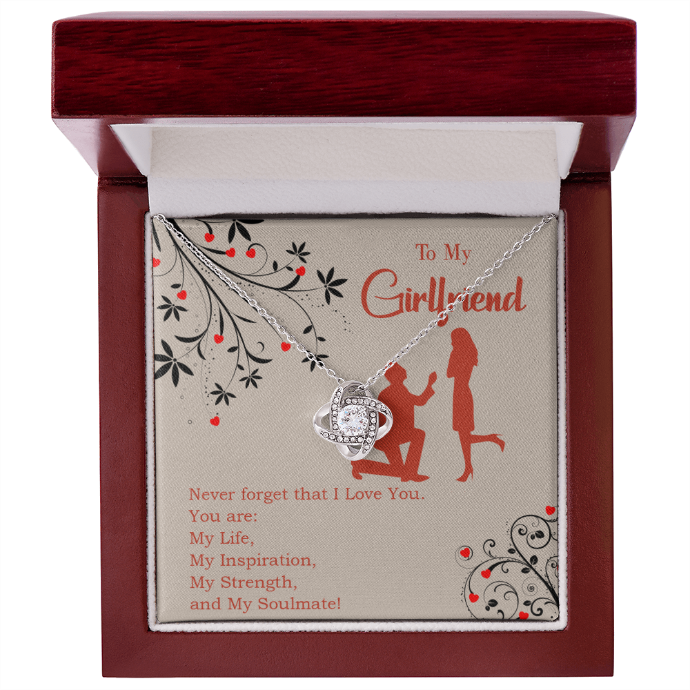 To My Girlfriend My Inspiration Infinity Knot Necklace Message Card-Express Your Love Gifts