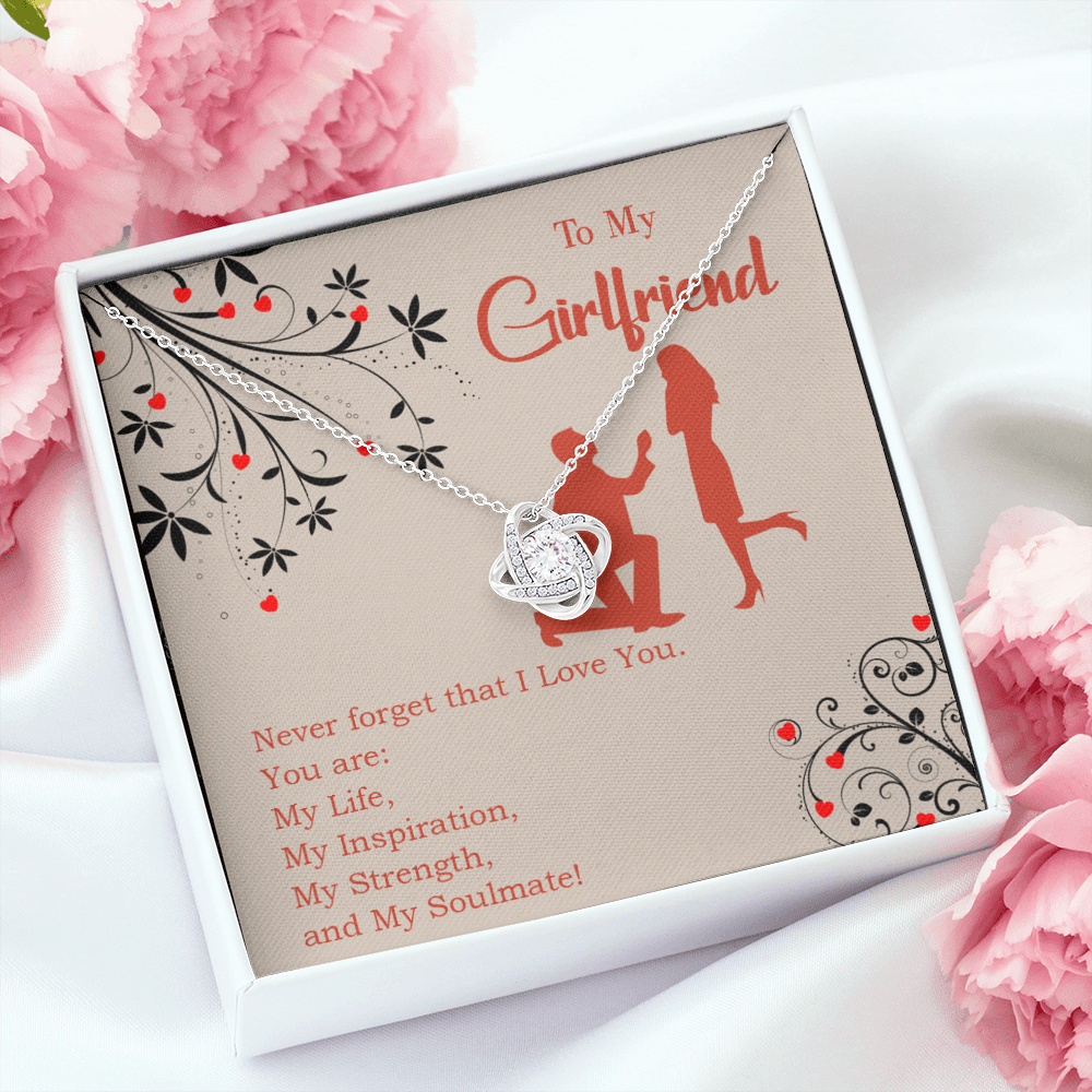 To My Girlfriend My Inspiration Infinity Knot Necklace Message Card-Express Your Love Gifts