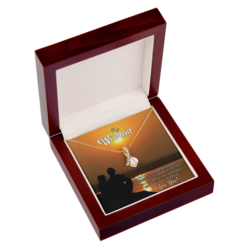 To My Girlfriend My Last Alluring Ribbon Necklace Message Card-Express Your Love Gifts