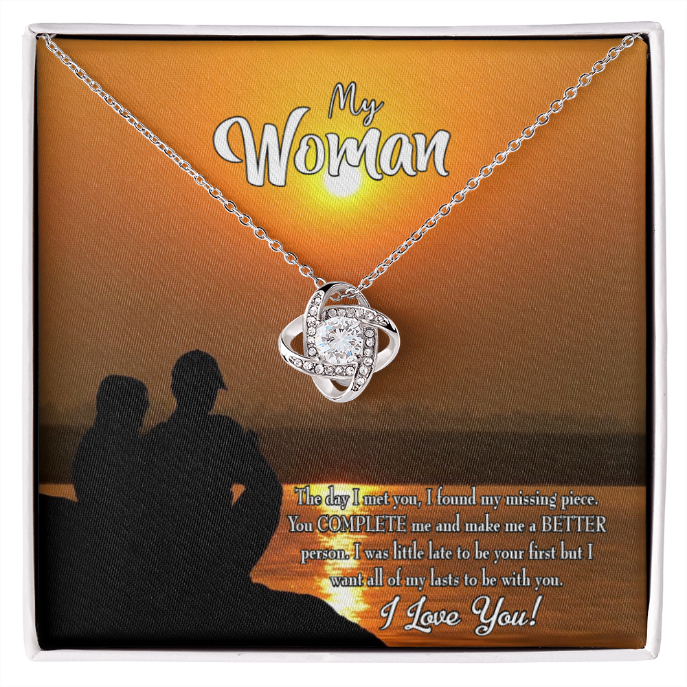 To My Girlfriend My Last Infinity Knot Necklace Message Card-Express Your Love Gifts