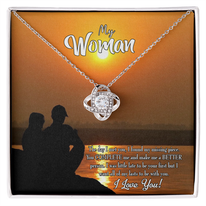 To My Girlfriend My Last Infinity Knot Necklace Message Card-Express Your Love Gifts