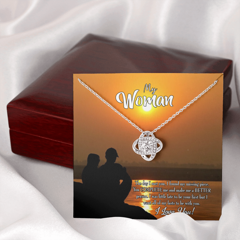 To My Girlfriend My Last Infinity Knot Necklace Message Card-Express Your Love Gifts