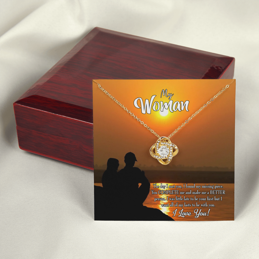 To My Girlfriend My Last Infinity Knot Necklace Message Card-Express Your Love Gifts