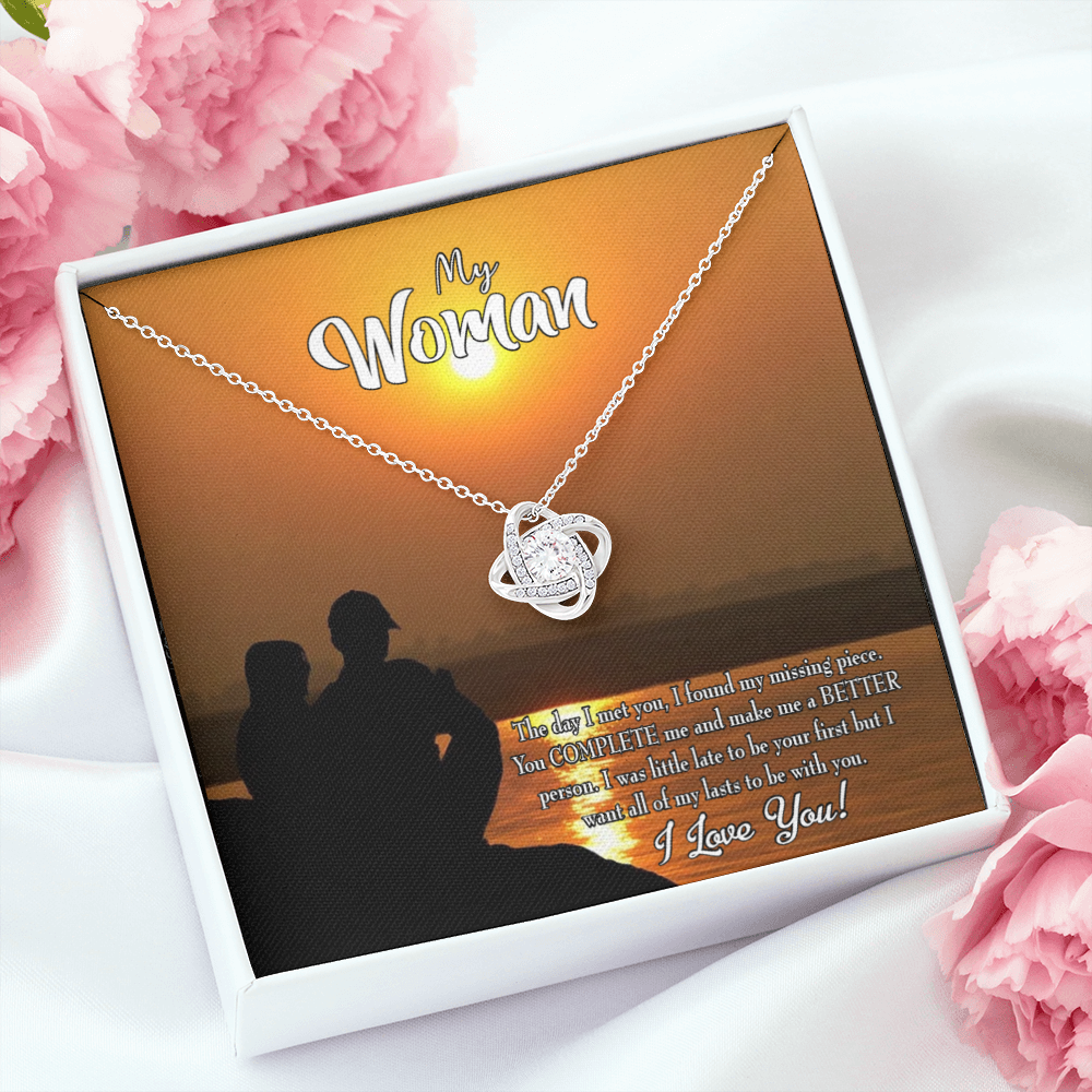 To My Girlfriend My Last Infinity Knot Necklace Message Card-Express Your Love Gifts