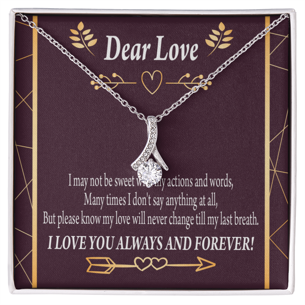 To My Girlfriend My Love Alluring Ribbon Necklace Message Card-Express Your Love Gifts