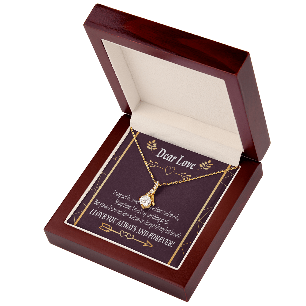 To My Girlfriend My Love Alluring Ribbon Necklace Message Card-Express Your Love Gifts