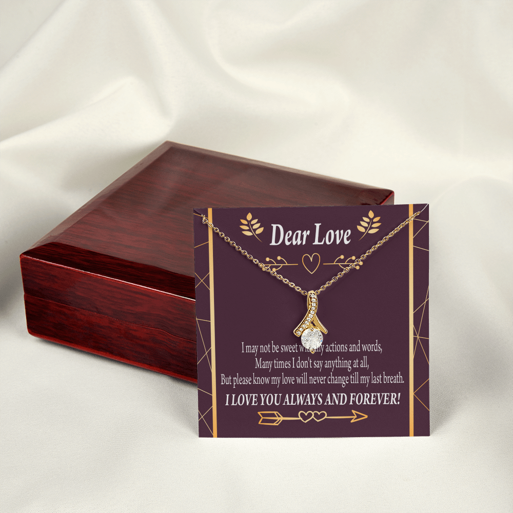 To My Girlfriend My Love Alluring Ribbon Necklace Message Card-Express Your Love Gifts