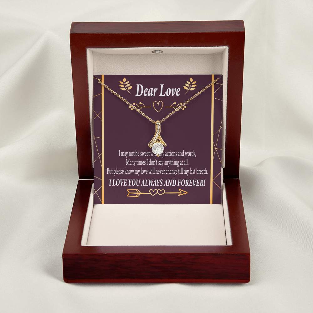 To My Girlfriend My Love Alluring Ribbon Necklace Message Card-Express Your Love Gifts
