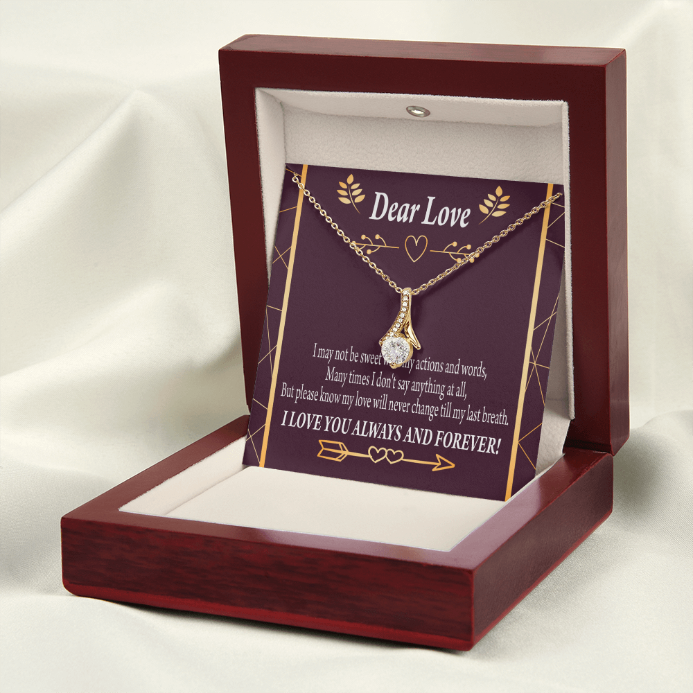 To My Girlfriend My Love Alluring Ribbon Necklace Message Card-Express Your Love Gifts