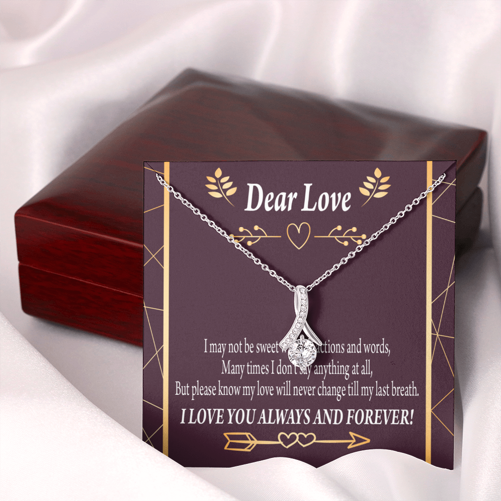 To My Girlfriend My Love Alluring Ribbon Necklace Message Card-Express Your Love Gifts