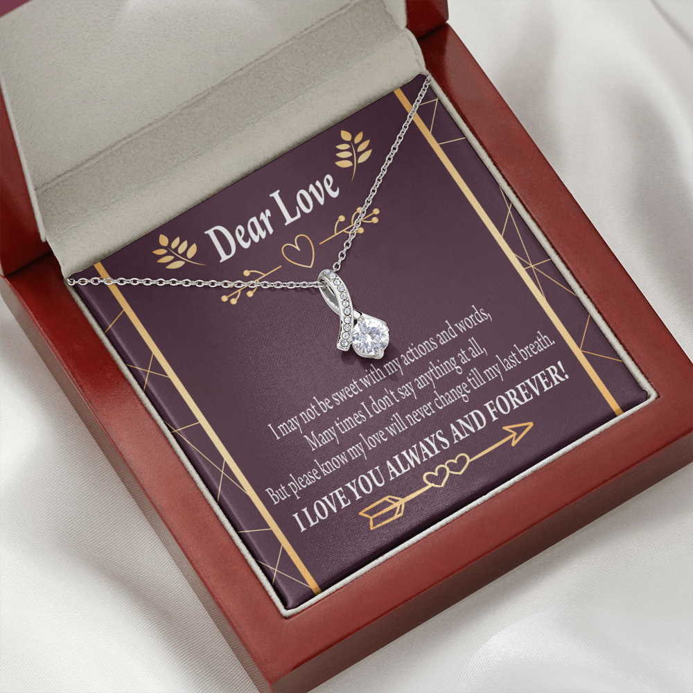 To My Girlfriend My Love Alluring Ribbon Necklace Message Card-Express Your Love Gifts