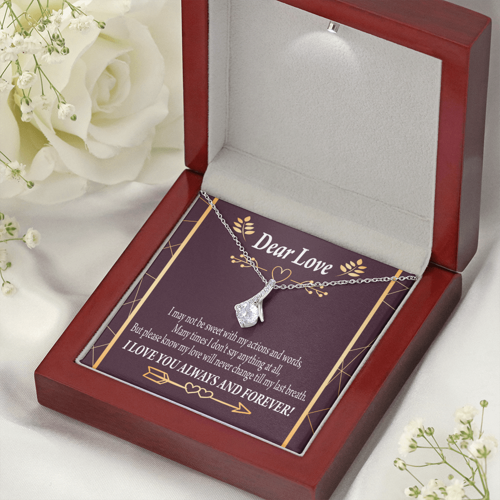 To My Girlfriend My Love Alluring Ribbon Necklace Message Card-Express Your Love Gifts